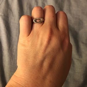 Tiffany Silver Open Heart Ring (size 6.5)